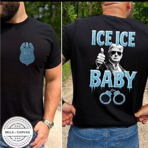 Trump Ice Ice Baby Funny Bella Canvas Black Graphic Tee